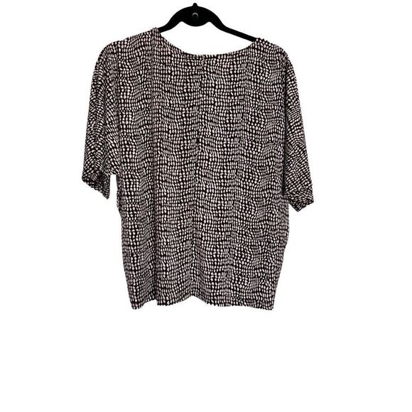 Easywear by Chicos Top Womens Size 1 Brown White Wavy Mazy Ballina Pullover NWT - Picture 2 of 9